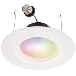 Contractor Select RB 6 in. Smart Tunable CCT and Color Changing Integrated LED Retrofit White Recessed Light Trim