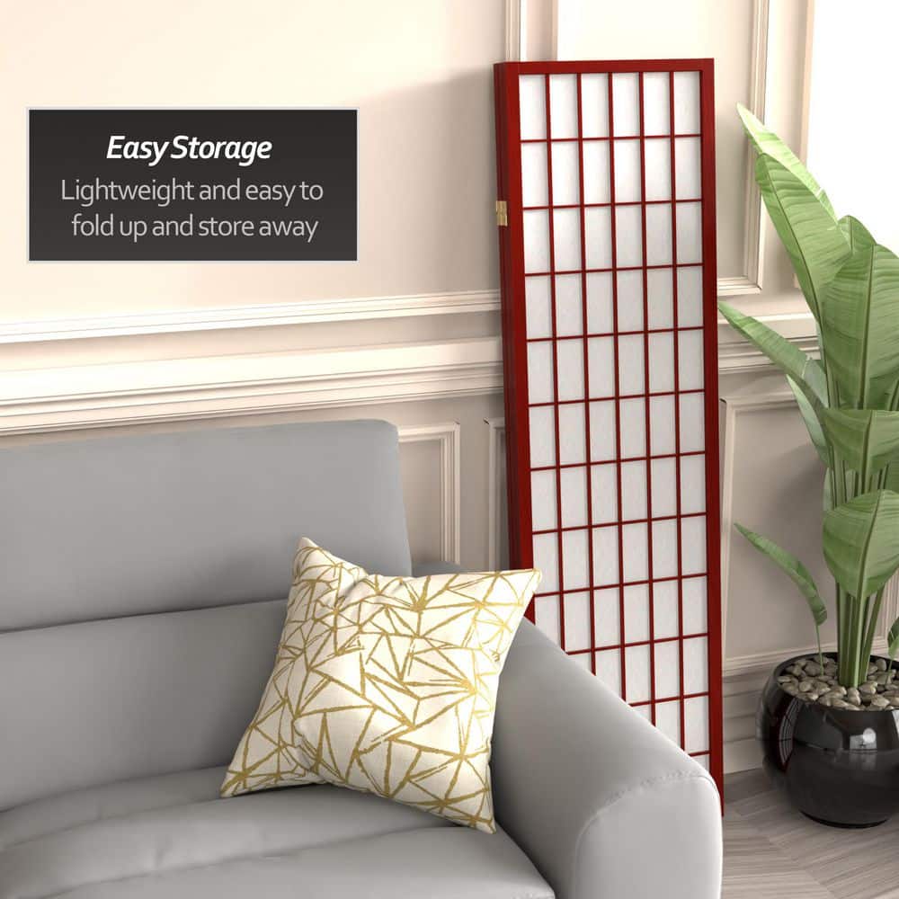 Rosewood 3-Panel Shoji Screen Room Divider