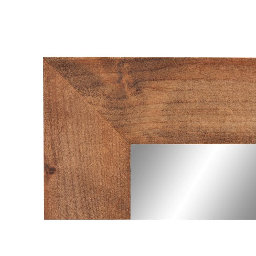 Walnut 24x31 Farmhouse Rectangular Wood Vanity Mirror