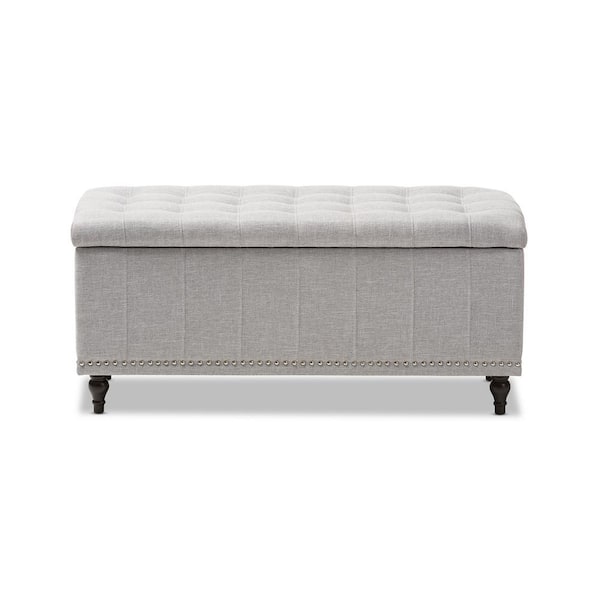 Baxton Studio Kaylee Light Gray Bench 28862 7054 HD The Home Depot