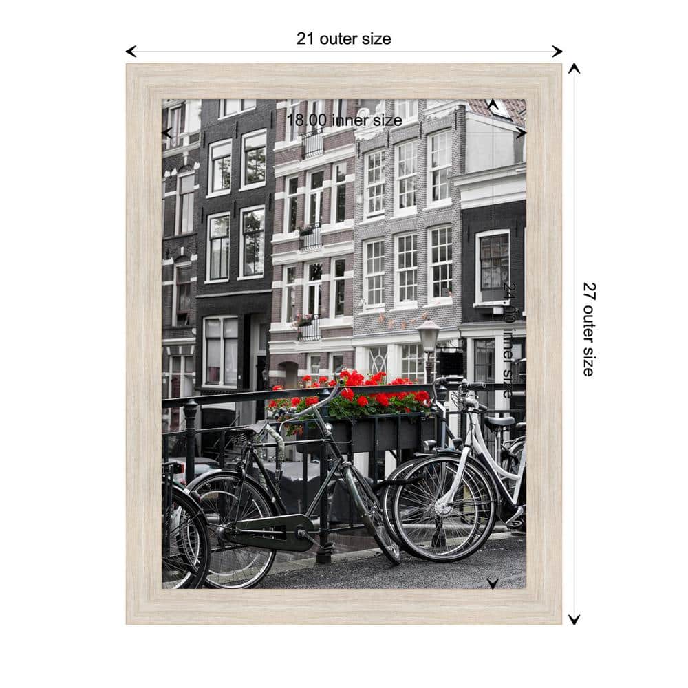 Amanti Art Hardwood Whitewash Narrow Wood Picture Frame 18x24