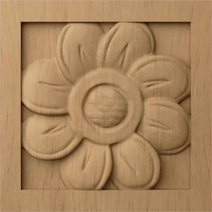 5/8 in. x 3 in. x 3 in. Unfinished Wood Lindenwood Small Sunflower Rosette