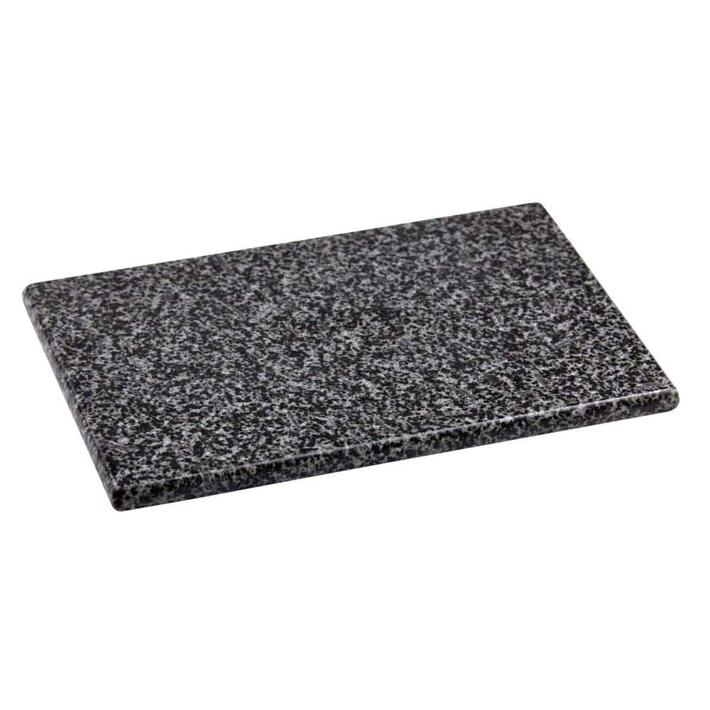 Glass Cutting Board Black and Grey Stone Marble-look Design 