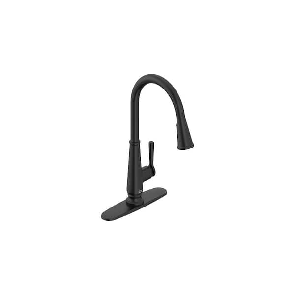 Palestra Single Handle Pull Down Sprayer Kitchen Faucet with Dual Spray in Matte Black