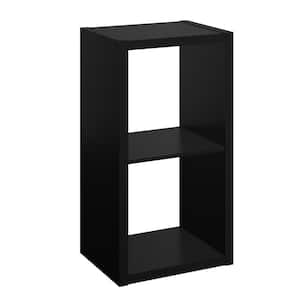 30 in. H x 15.87 in. W x 13.50 in. D Black Wood Large 2-Cube Organizer