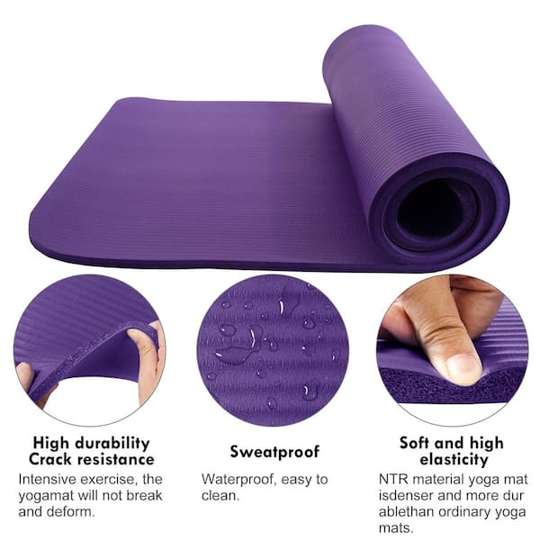 Thick Yaga Mat Antislip Fitness Mat 15mm (Purple)