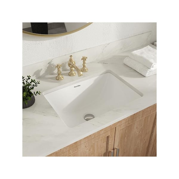 18 in. x 13 in. Undermount Bathroom Sink In White Vitreous China with Overflow