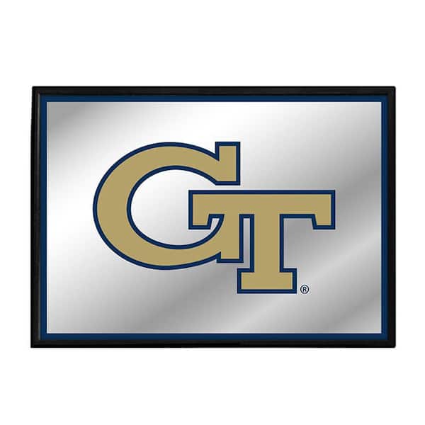The Fan-Brand 28 in. X 19 in. Georgia Tech Yellow Jackets Framed Mirrored Decorative Sign