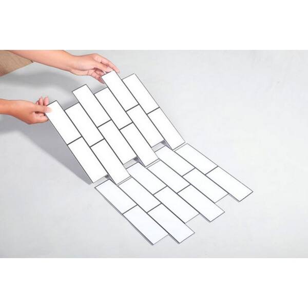 Ejoy 3D PVC Peel and Stick Mosaic Tile Sticker, JM521, 12 in. x 12 in.  /pc(40pc) PVCsticker_JM521_40pc - The Home Depot