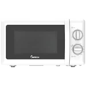 0.7 cu. ft. 17 in. Width Countertop Microwave Oven, Retro Dials Simple Mechanical Controls, 5 Power Modes, Timer -White