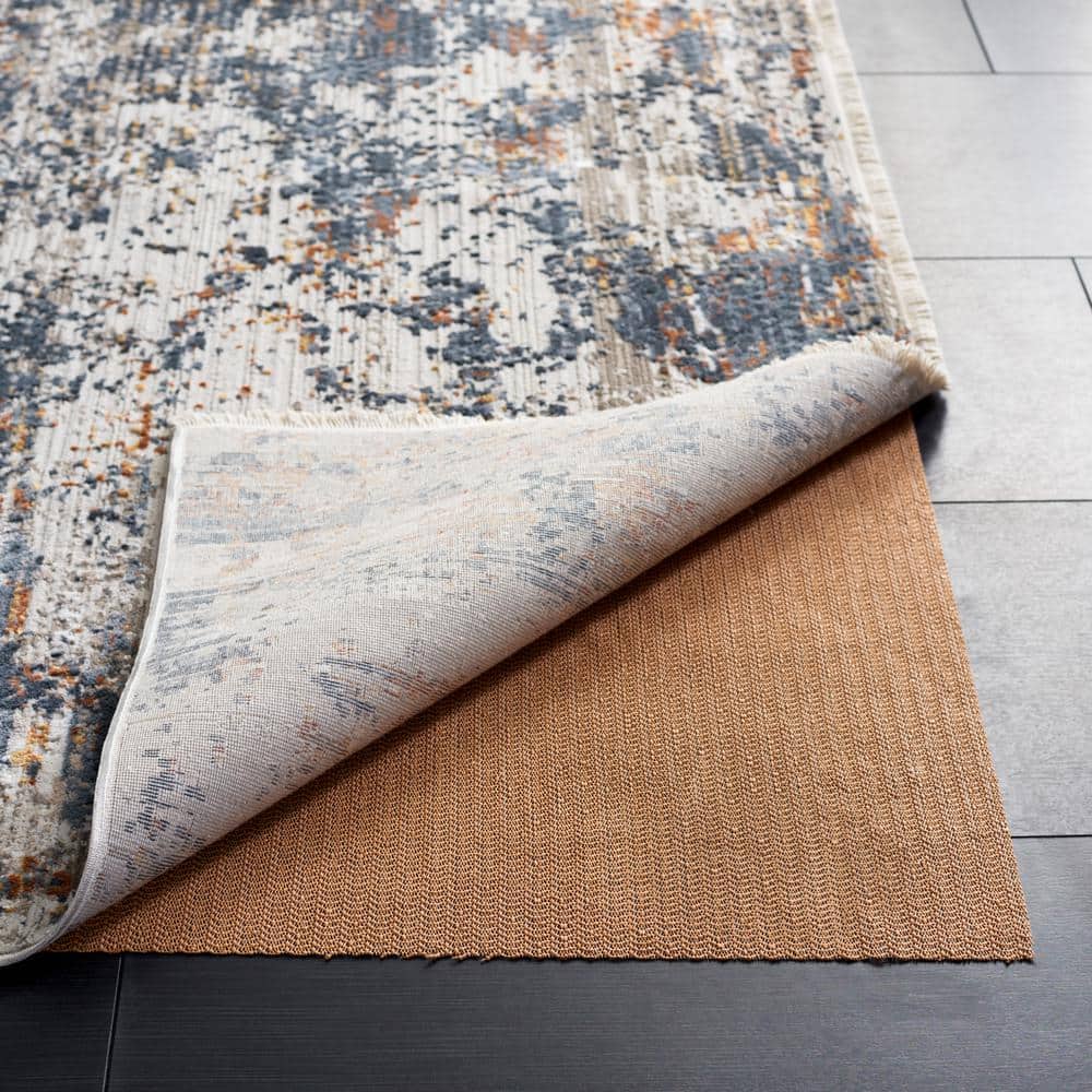 Beige Non-Slip Polyester and PVC Rug Pad