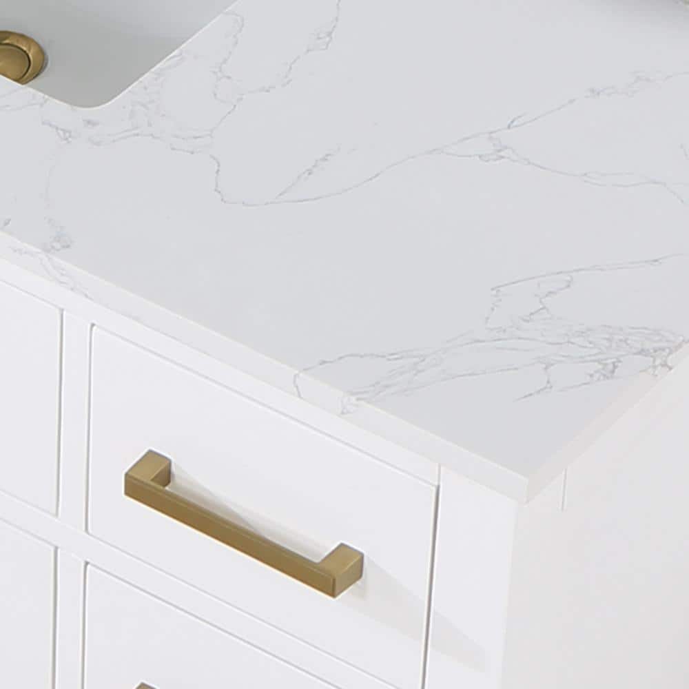 Gavino 48" White Wood Vanity with Composite Stone Top