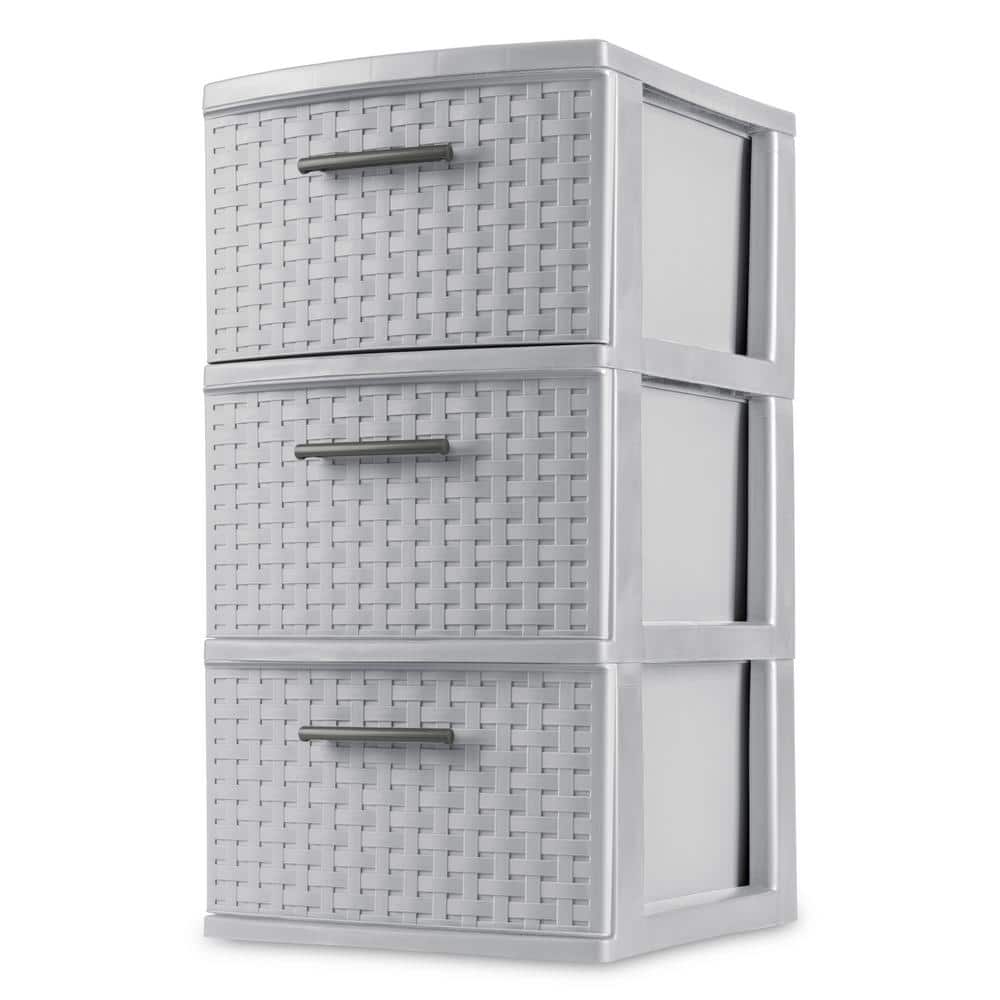 Sterilite Weave 12.625 in. x 24 in. 3 Drawer Unit 26306A02 The Home Depot
