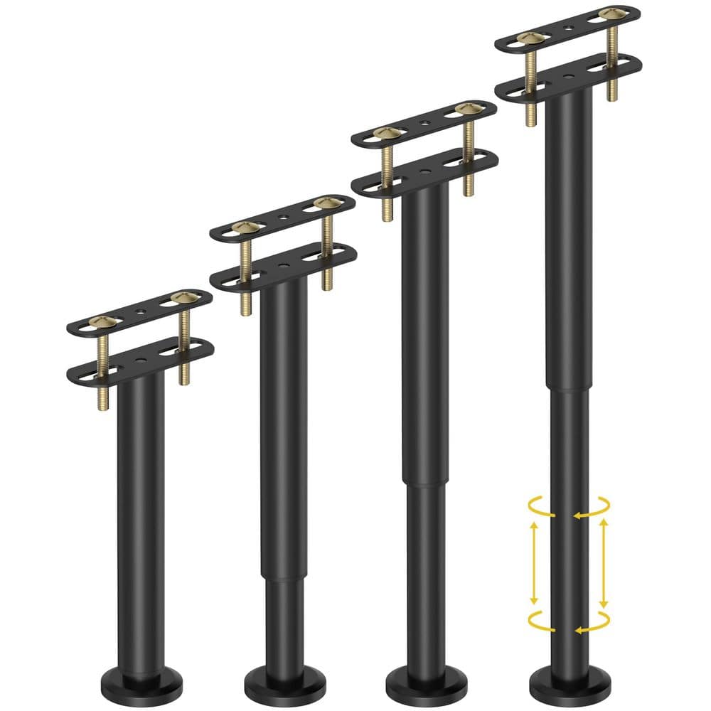 10-10.7 in. Adjustable Height Bed Replacement Support Legs for Bed Frame Bed Center Slat, Black (4-Pack) price history on PriceWatchPro