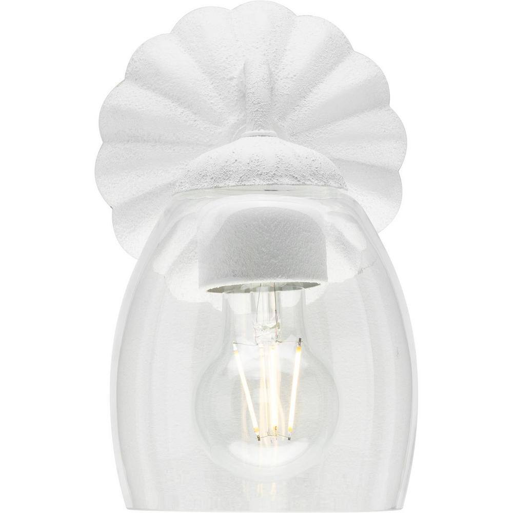 Quillan White Plaster Dimmable 1-Light Vanity Light