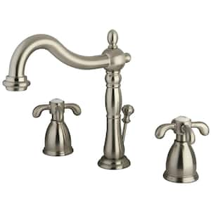 French Country 8 in. Widespread 2-Handle Bathroom Faucet in Brushed Nickel