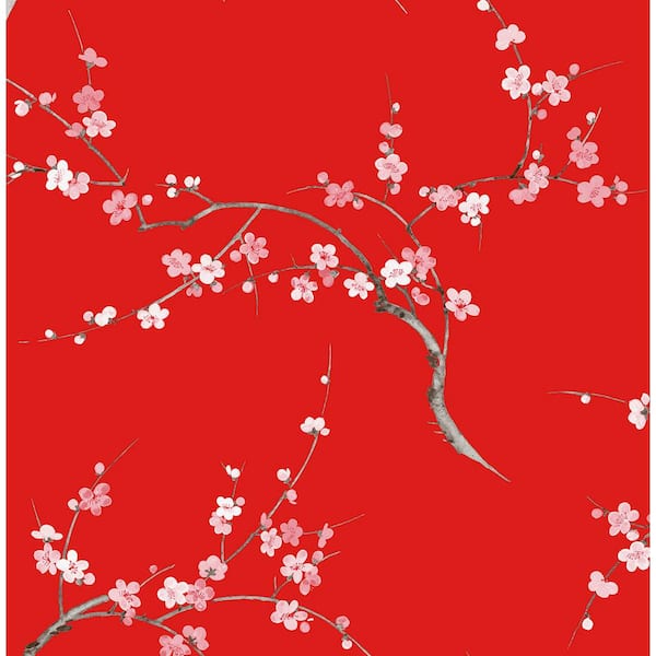 Cherry Blossom Wallpaper Pattern Wall Mural Peel and Stick 
