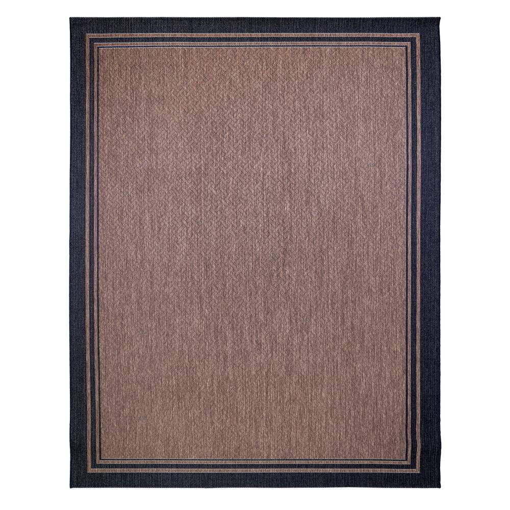 Havana Brown 5' x 7' Stain-Resistant Synthetic Flat Woven Rug
