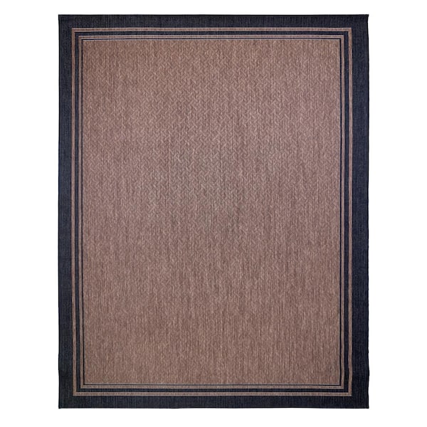 Gertmenian Paseo Soroa Havana/Black 5 ft. x 7 ft. Border Indoor/Outdoor Area Rug