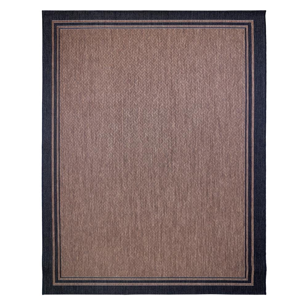 Havana Black Rectangular Synthetic Flatweave Indoor/Outdoor Rug