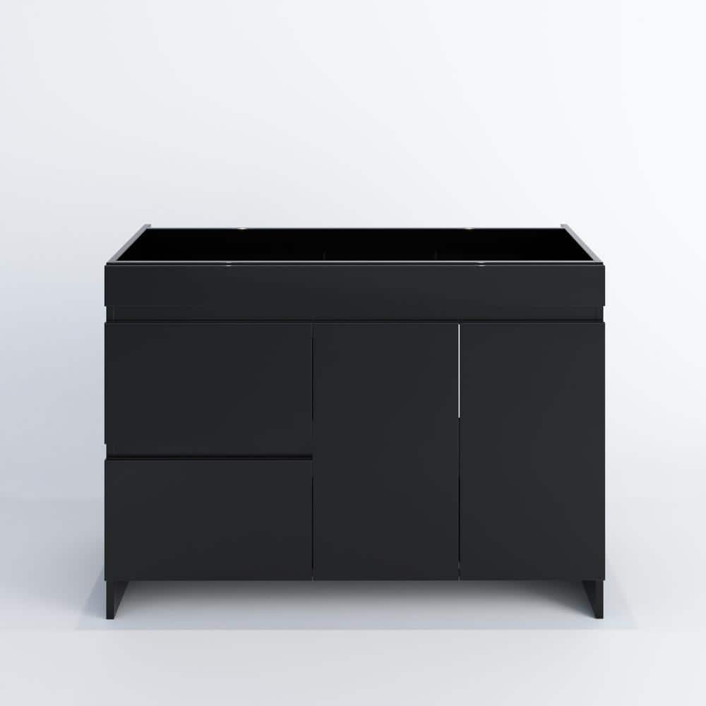 Mace 48 in. W x 20 in. D x 35 in. H Single-Sink Bath Vanity Cabinet without Top in Black and Left-Side Drawers -  VOLPA USA AMERICAN CRAFTED VANITIES, MTD-3948GB-L-0