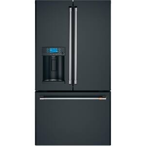 27.8 cu. ft. Smart French Door Refrigerator with Hot Water Dispenser in Matte Black, Fingerprint Resistant