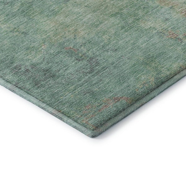 Mayfield Premium Machine Washable Abstract AMF1710 Seafoam 2 ft. x 3 ft. Area Rug