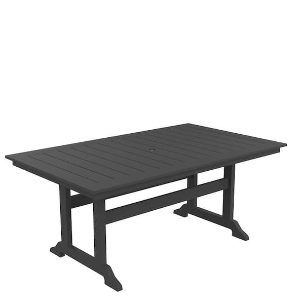 Mondawe Vulcan Gray Rectangle HDPE Plastic Bar 29.92 in. H Patio Outdoor Dining Table
