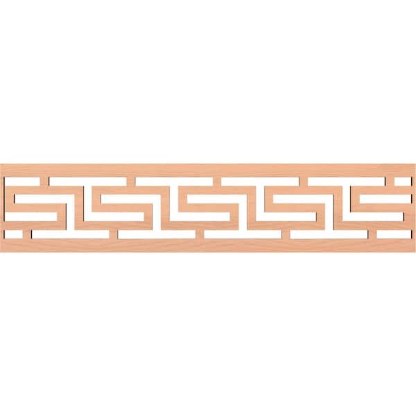 Ekena Millwork Tulum Fretwork 0.375 in. D x 46.75 in. W x 10 in. L Alder Wood Panel Moulding