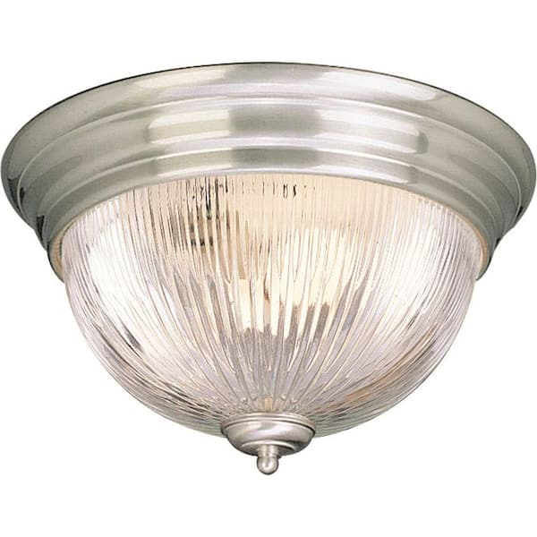 Volume Lighting 2-Light Brushed Nickel Flush Mount
