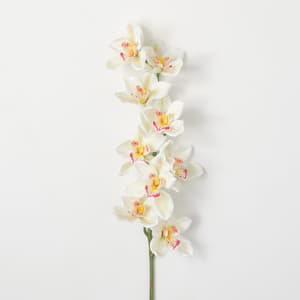 36 in. Artificial White Cymbidium Orchid Stem