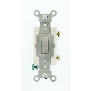 20 Amp Commercial Grade Single-Pole Toggle Switch, Gray