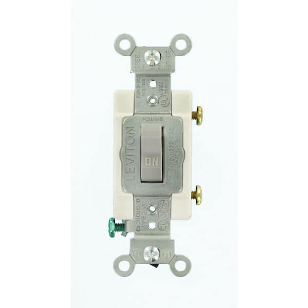 Leviton 20 Amp Commercial Grade Single-Pole Toggle Switch, Gray CS120-2GY