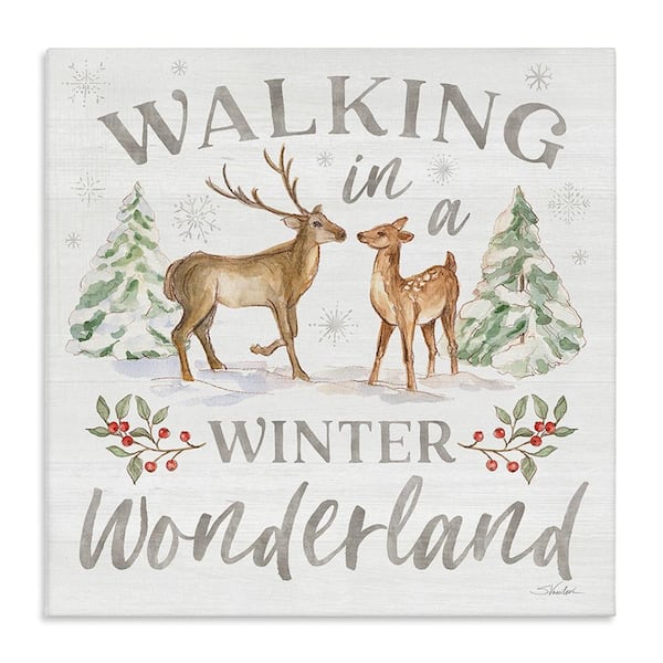 Stupell Industries Winter Wonderland Snow Scene bySilvia Vassileva 1 Piece Unframed Graphic Print Animal Poster Art Print 36 in. x 36 in.