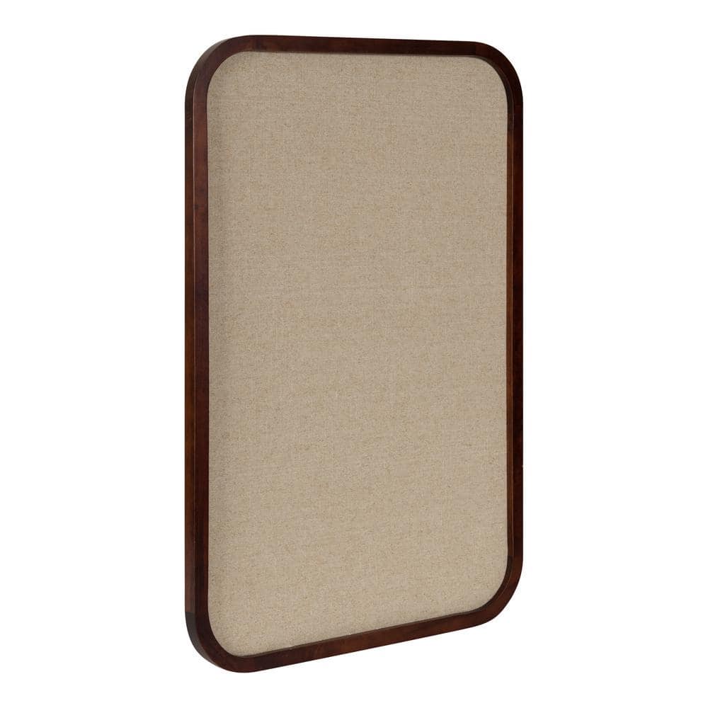Kate and Laurel Hutton Walnut Brown Fabric Pinboard Memo Board 219864