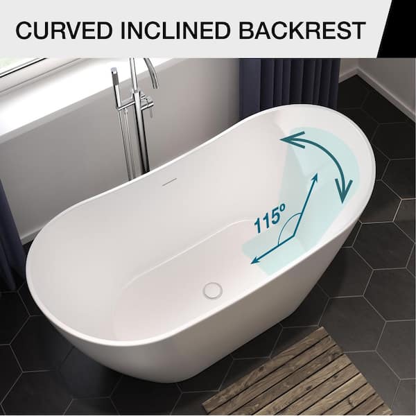 MAAX Mahaba 60 in. x 29 in. Acrylic Freestanding Soaking Bathtub
