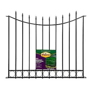 Beaumont 40.4 in. H x 49.6 in. W Black Steel 3-Rail Fence Panel