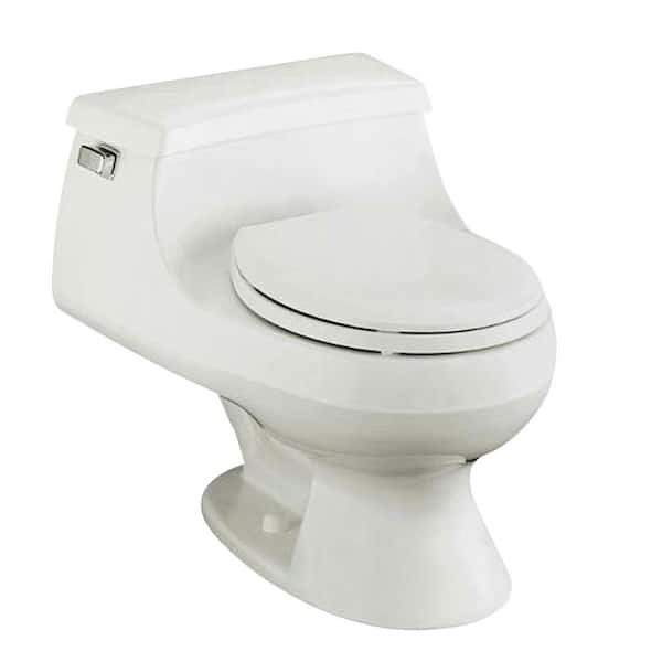 KOHLER Rialto 1-Piece 1.6 GPF Round Front Toilet with French Curve Toilet Seat and Left-Hand Trip Lever in White-DISCONTINUED