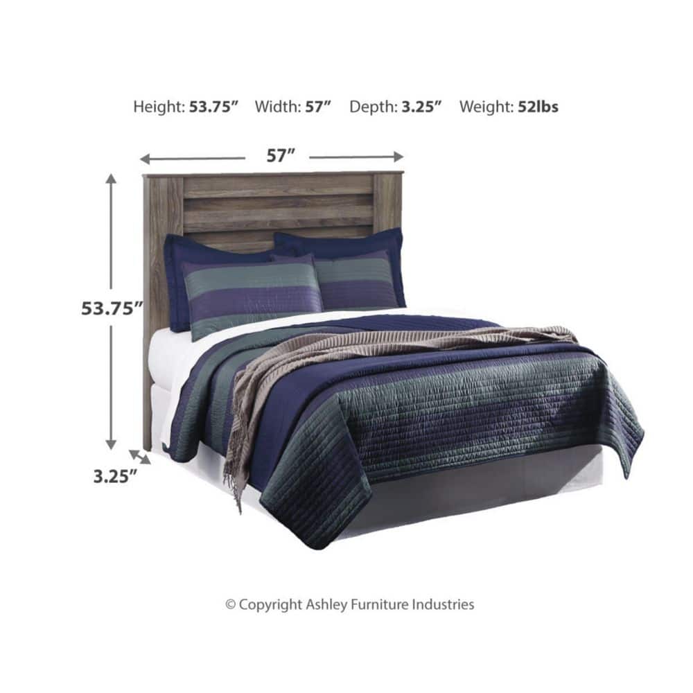 Zelen Full Weathered Oak Panel Headboard