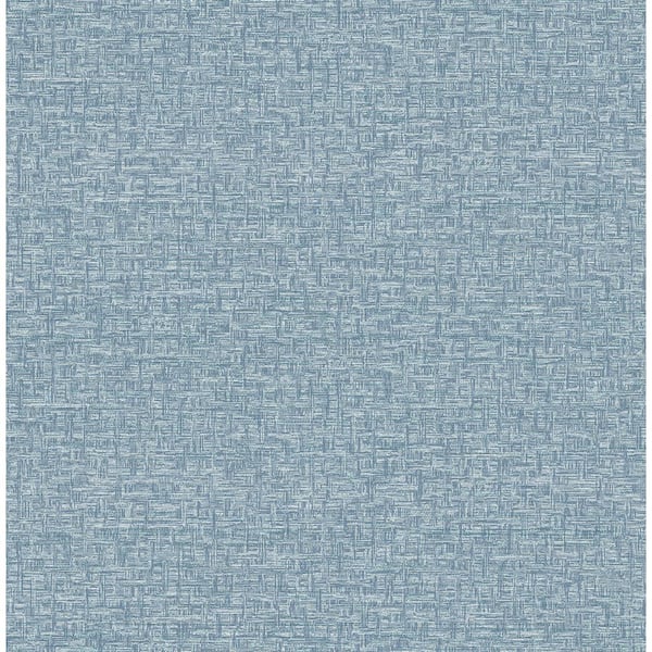 A-Street Prints Minerva Denim Blue Texture Geometric Textured Paper Non-Pasted Wallpaper