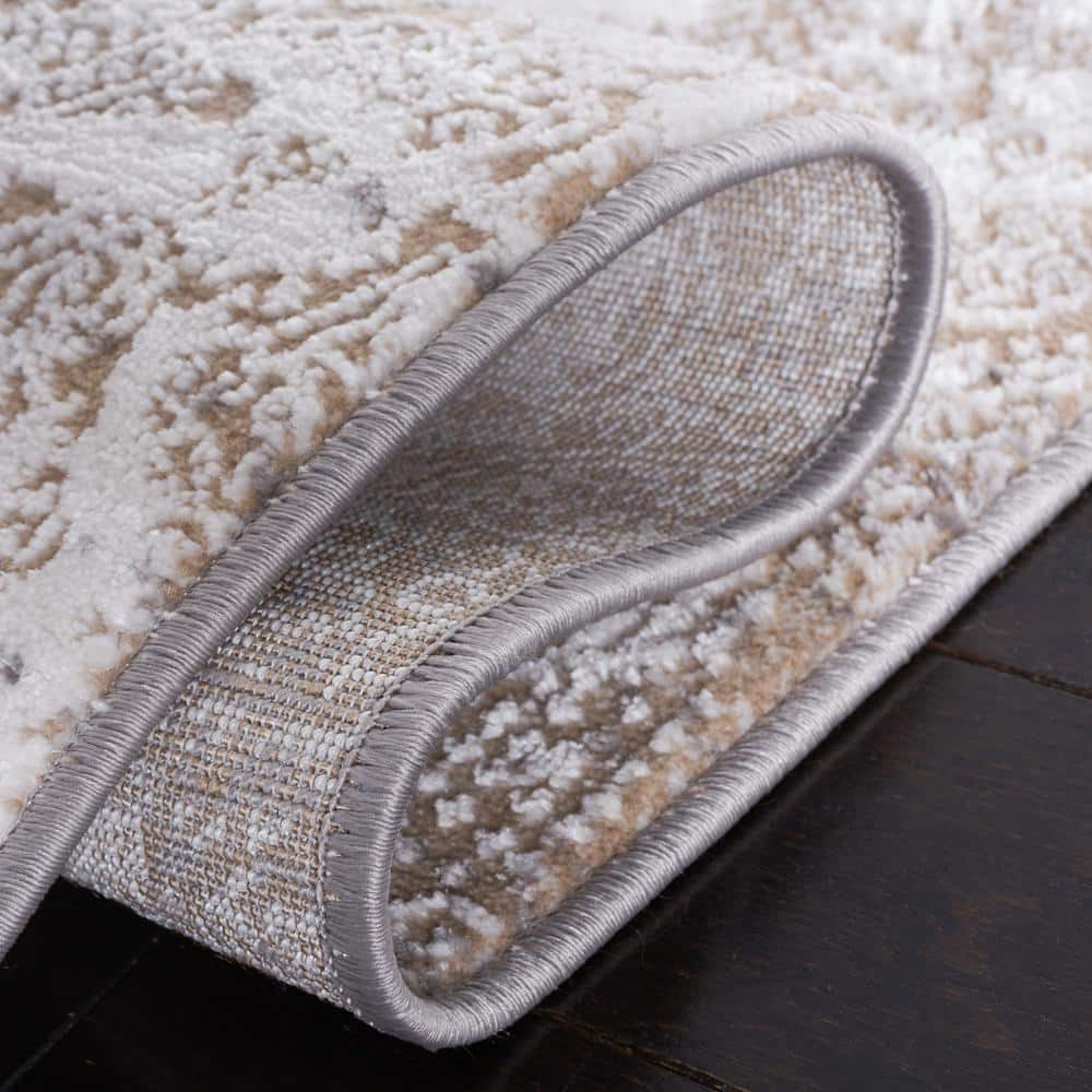 Amelia Abstract Beige & Gray 8' x 10' Synthetic Area Rug