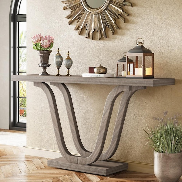 Tribesigns Catalin 55.1 in. Wood Rectangle Console Table