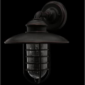 14.75 in. 1-Light Oil-Rubbed Bronze Outdoor Wall Lantern Sconce