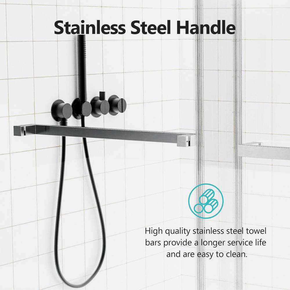 60-Inch Frameless Brushed Nickel Sliding Shower Door with Clear Glass