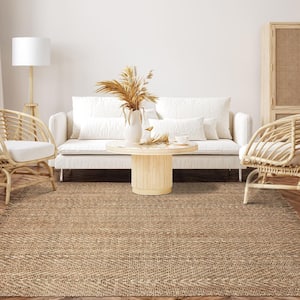 Bohemian Natural 6 ft. x 9 ft. Braided Jute Indoor Area Rug