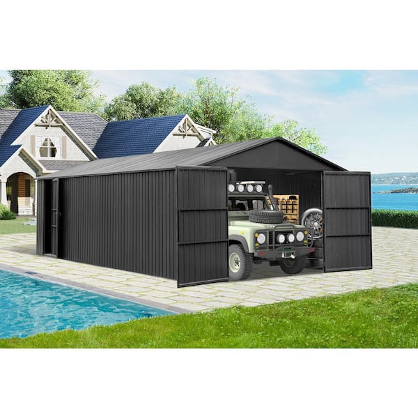 12 ft. W x 25 ft. D Extra Large Metal Garage Shed with Lockable