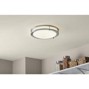 Flaxmere 12 in. Modern Brushed Nickel 3 CCT Integrated LED Flush Mount for Kitchens or Bedrooms