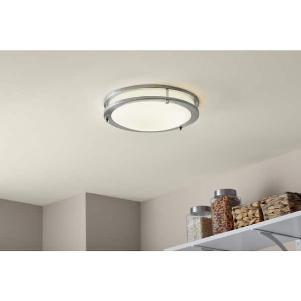 Flaxmere 12 in. Modern Brushed Nickel 5 CCT Integrated LED Flush Mount for Kitchens or Bedrooms
