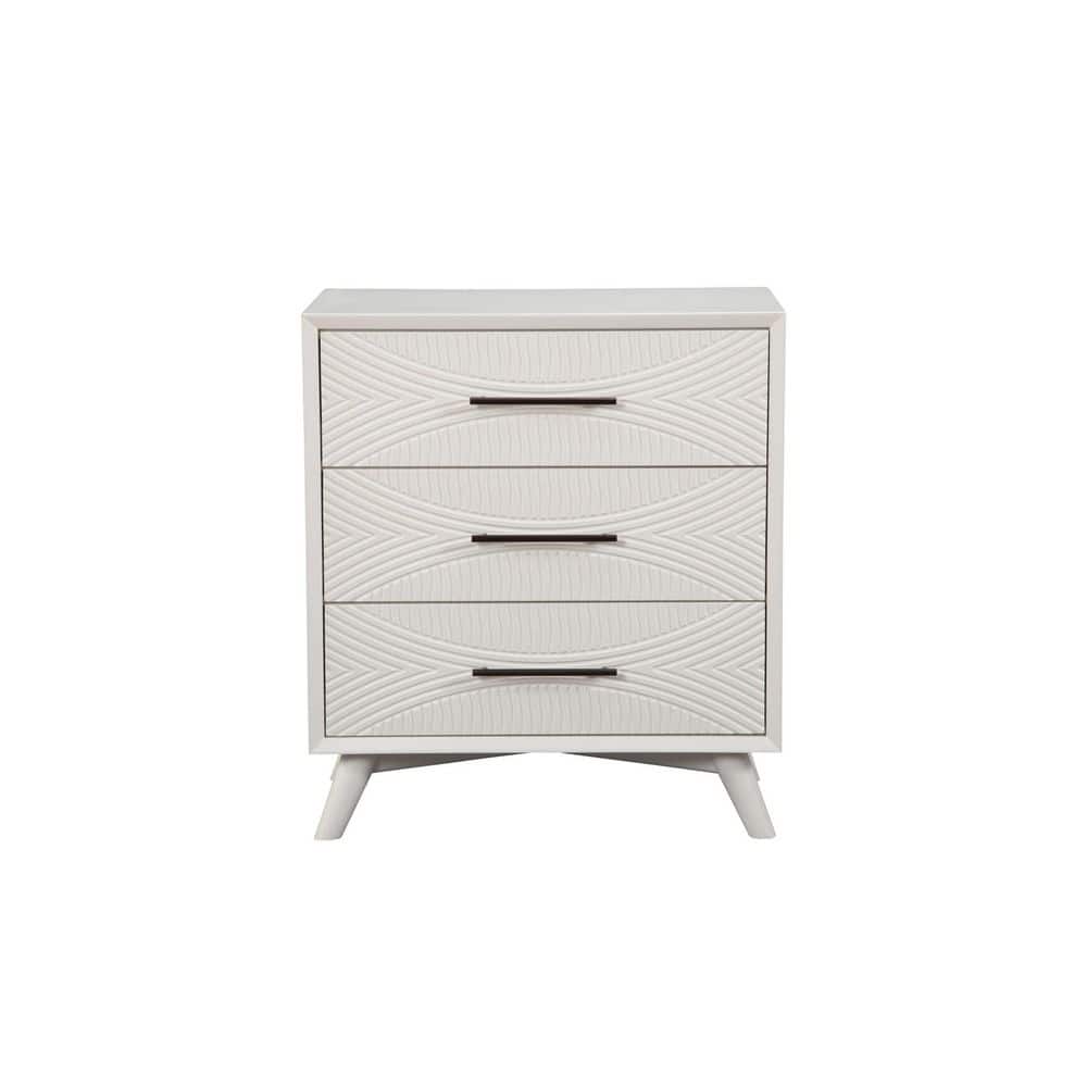 White 3 drawer 34 in. Dresser with Mirror