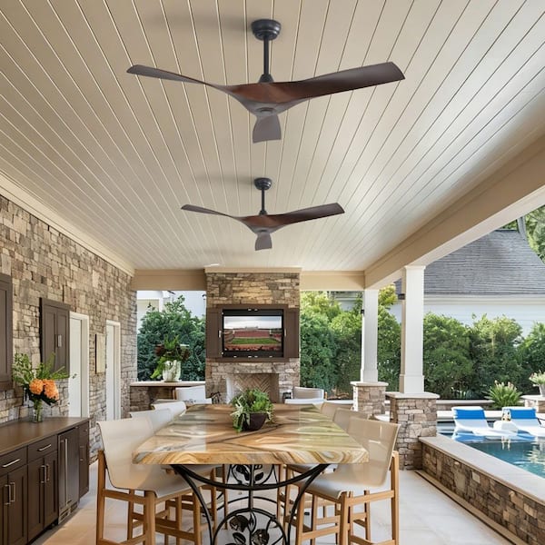 Sofucor 52 in. Indoor/Outdoor Ceiling Fans without Light, 6-Speed